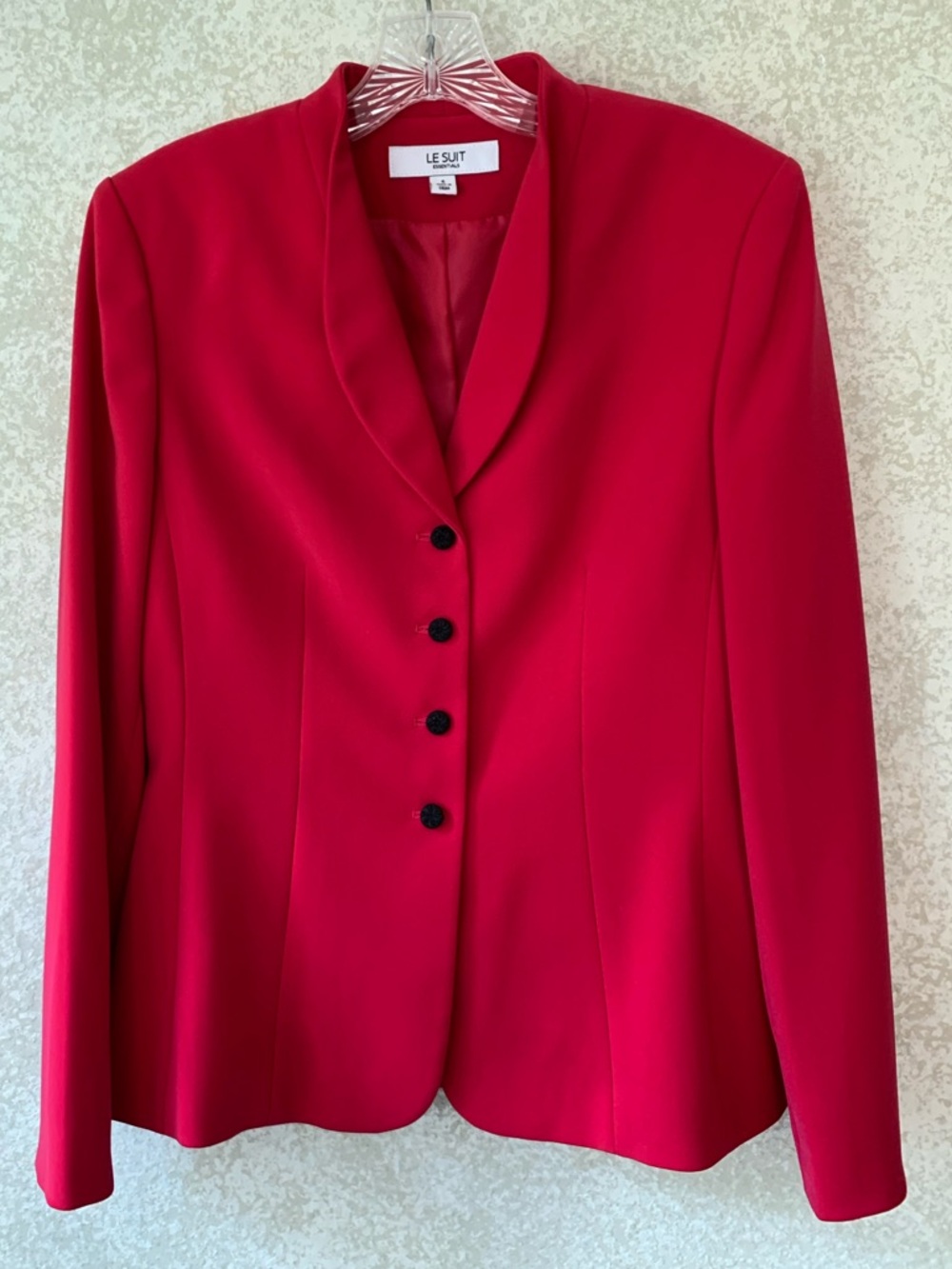 Le Suit Bright Fuchsia Shawl-Collar Blazer Size‎ 6 Office Classic Retro
